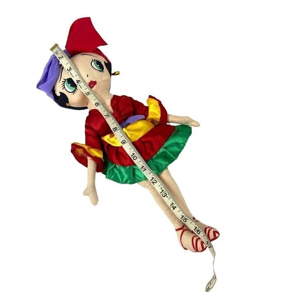 Vintage Kellytoy Betty Boop Flamenco Dancer Red Green Dress 2002 Cloth Plush 17" - Picture 2 of 5
